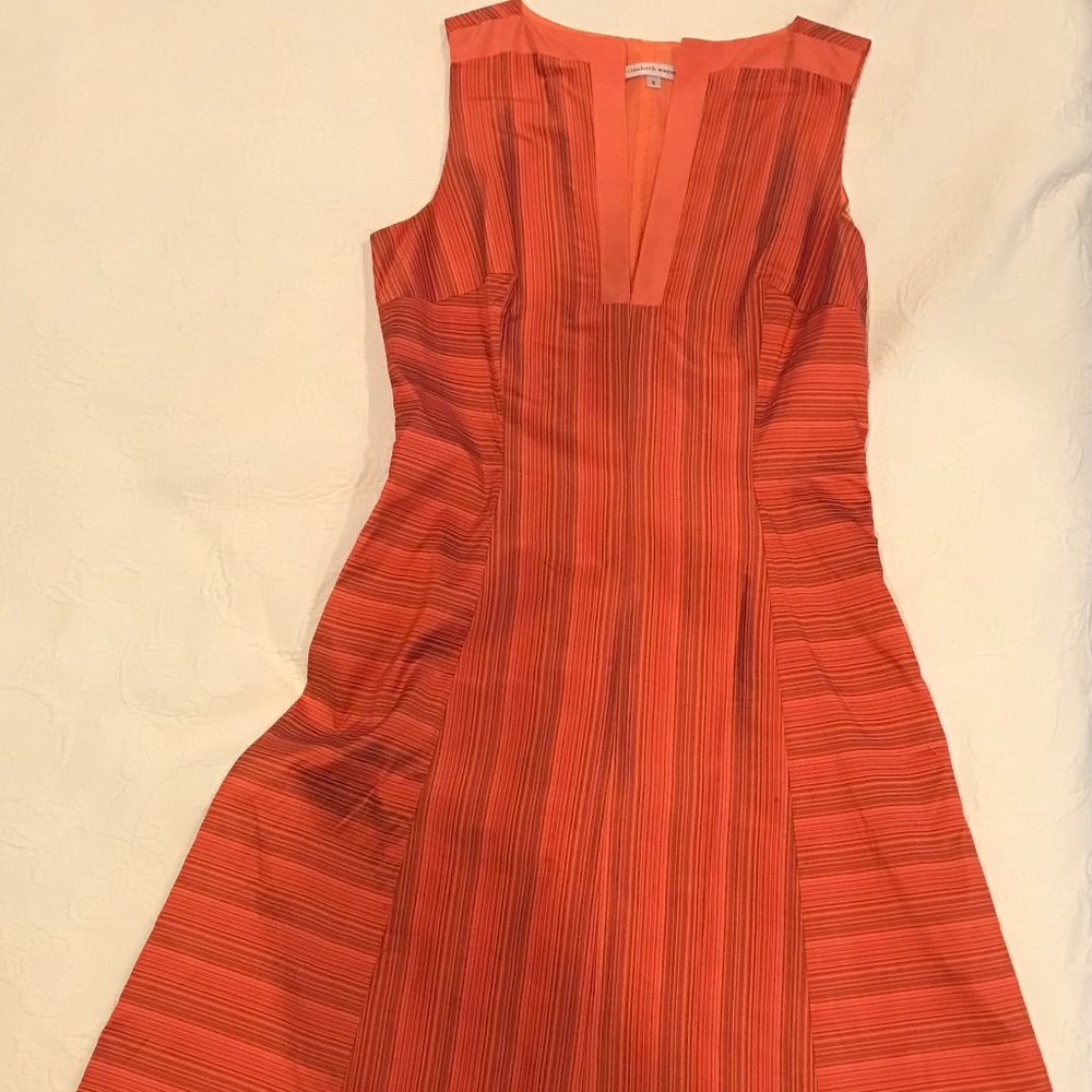 Elizabeth Wayman Orange Silk Empire Waist Dress - Size 4
